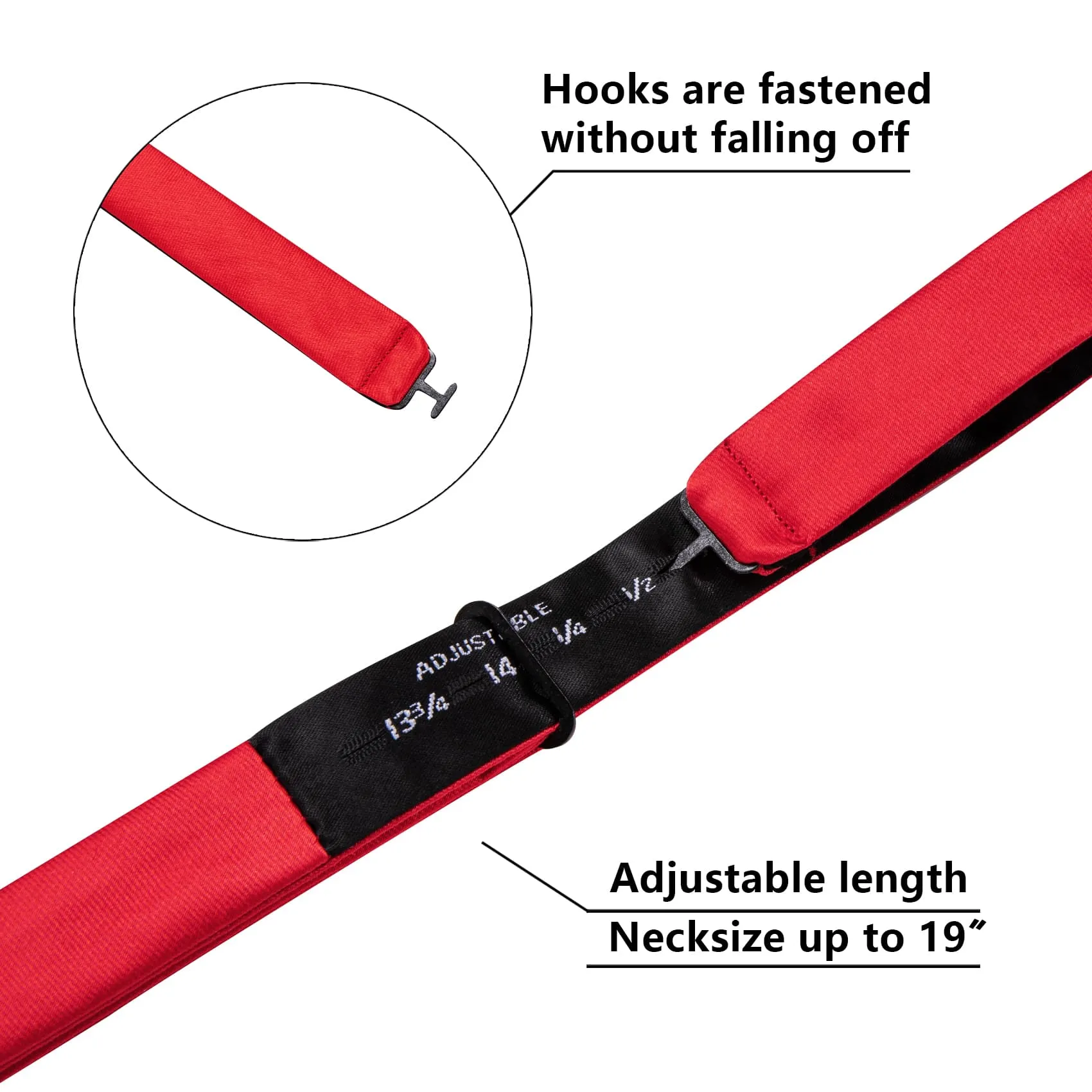 Barry. Wang Red Solid Bowtie Men's Jacquard Self-Tied Silk Tuxedo Bow Tie Pocket Square Cufflinks Set sold by Barrywang product image thumbnail 5