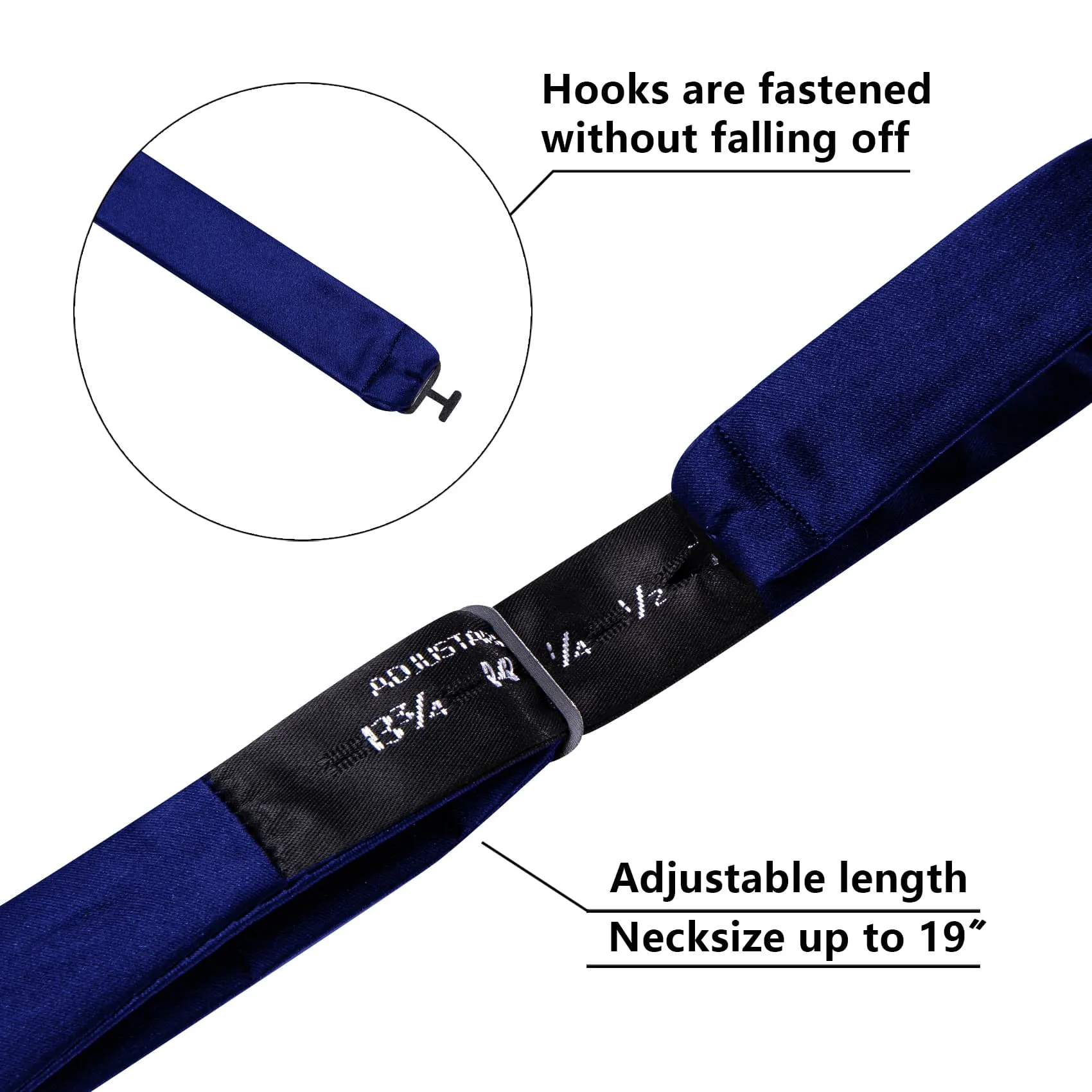 Barry. Wang Classic Blue Bow Tie Men's Self-tied Jacquard Bowtie for Tuxedo Hanky Cufflinks Set sold by Barrywang product image thumbnail 5