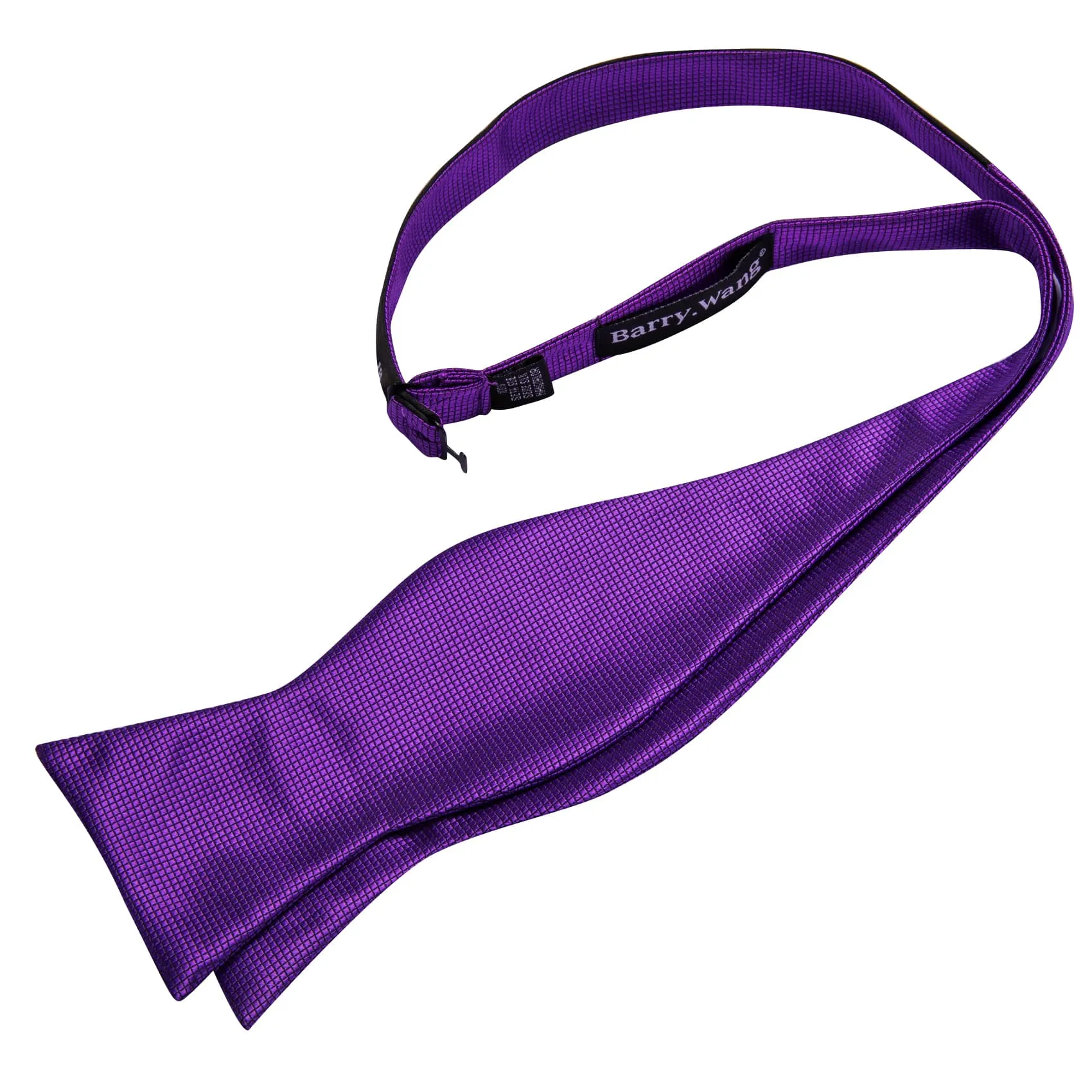 Barry. Wang Purple Plaid Bow Tie Self-tied Silk Jacquard Tuxedo Bowtie Hanky Cufflinks Set for Party sold by Barrywang product image thumbnail 4