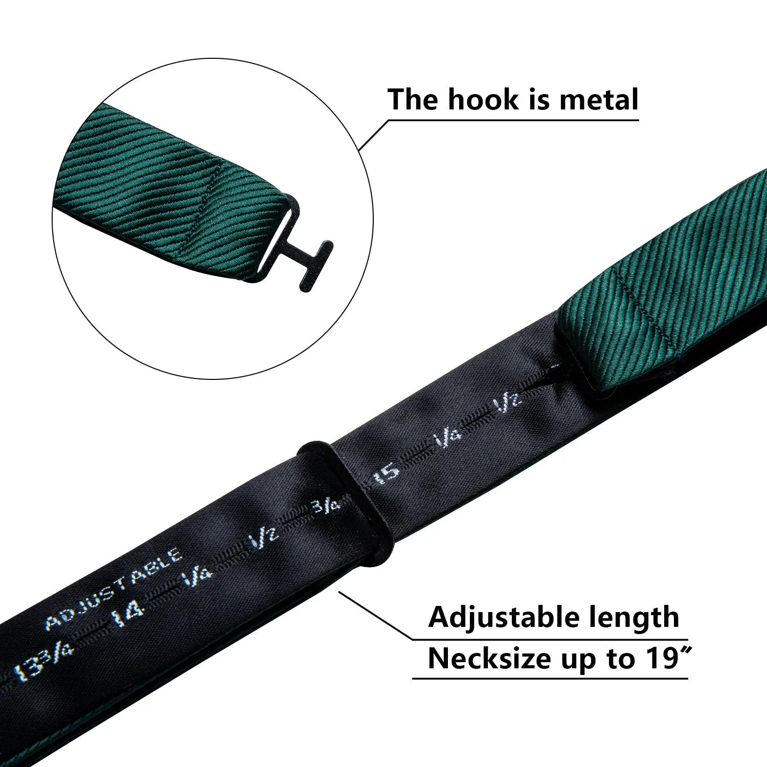 Barry. Wang Hunter Green Bow Tie for Men Solid Jacquard Self-tied Wedding Bowtie Hanky Cufflinks Set sold by Barrywang product image thumbnail 5