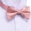 Barry. Wang Rose Gold Bowtie Silk Solid Pre-tied Adjustable Bow Tie for Wedding Hanky Cufflinks Set sold by Barrywang