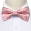 Barry. Wang Rose Gold Bowtie Silk Solid Pre-tied Adjustable Bow Tie for Wedding Hanky Cufflinks Set sold by Barrywang