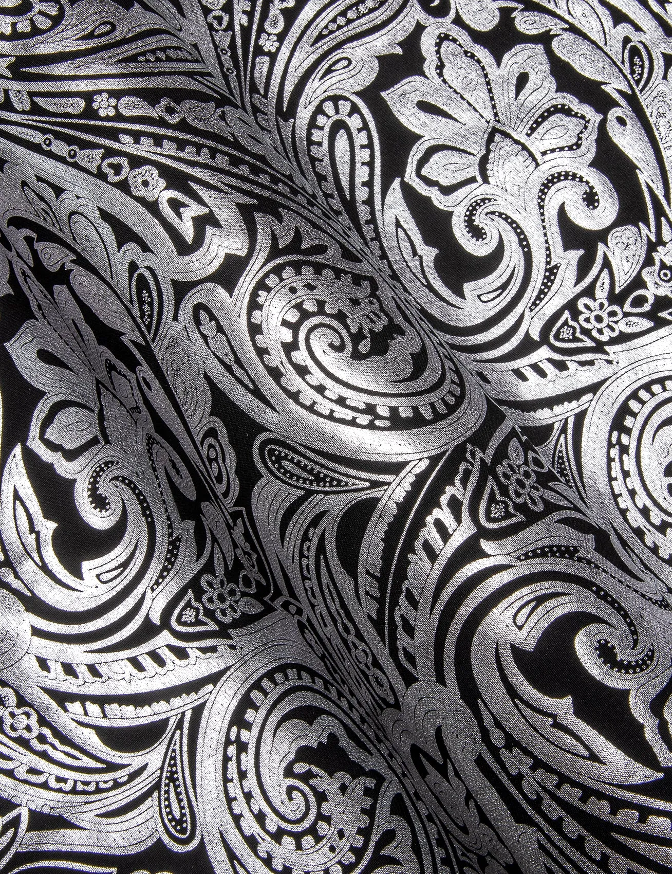 Barry. Wang Silver Paisley Long Sleeve Button Down Dress Shirt for Men sold by Barrywang product image thumbnail 5