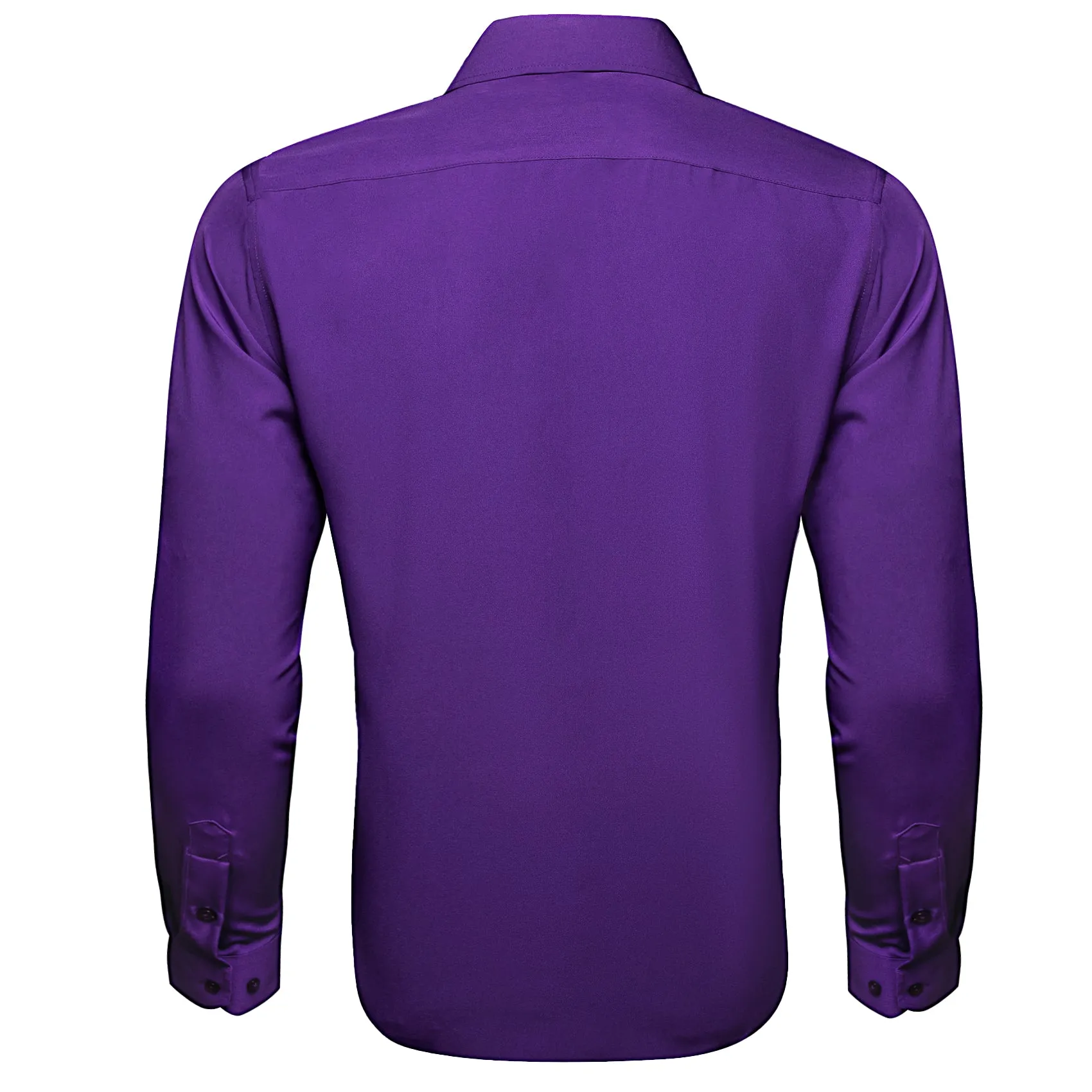 Barry. Wang Mens Silk Purple Dress Shirt Solid Casual Button Down Long Sleeve Shirt sold by Barrywang product image thumbnail 5
