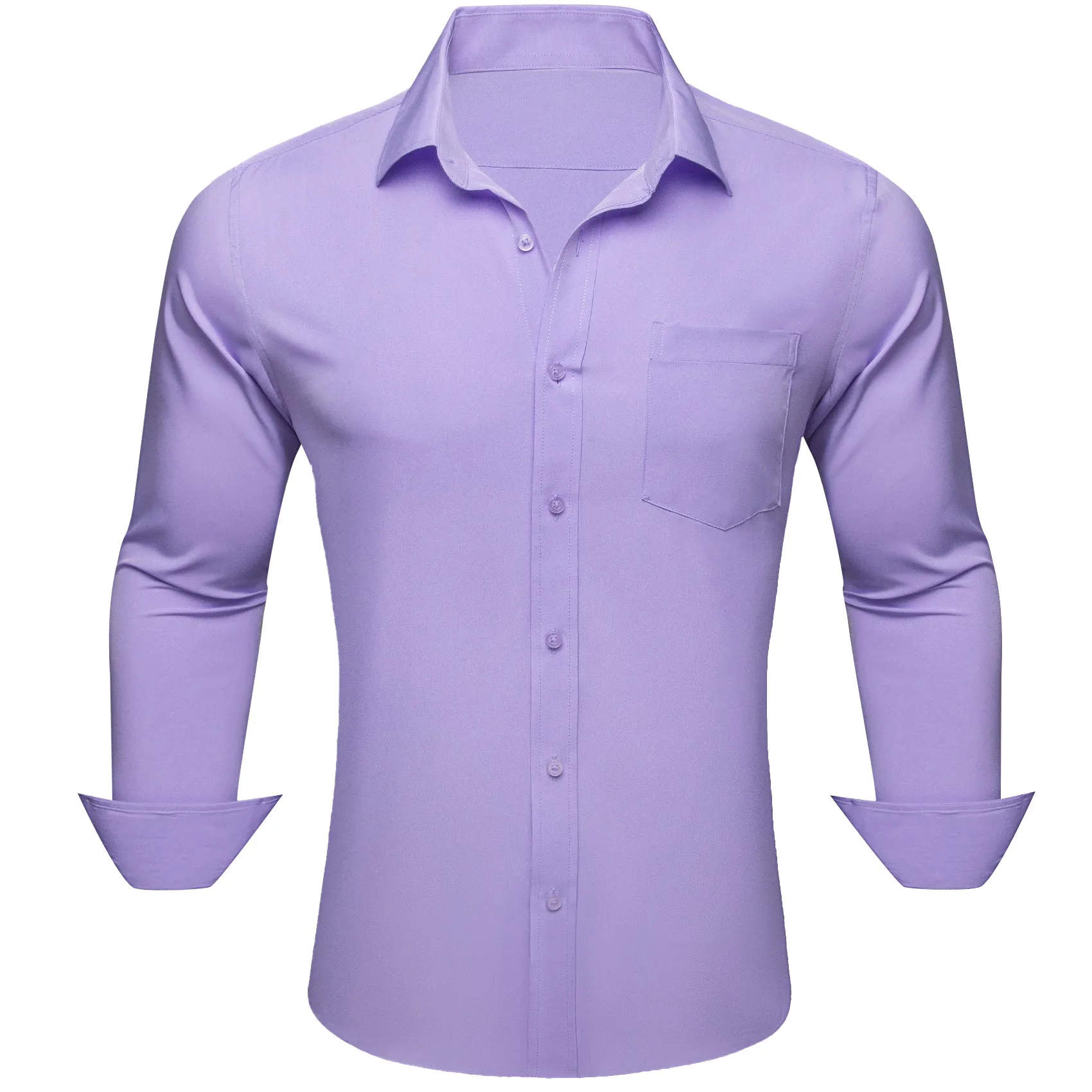 Barry. Wang Mens Silk Lavender Dress Shirt Solid Casual Button Down Long Sleeve Shirt sold by Barrywang
