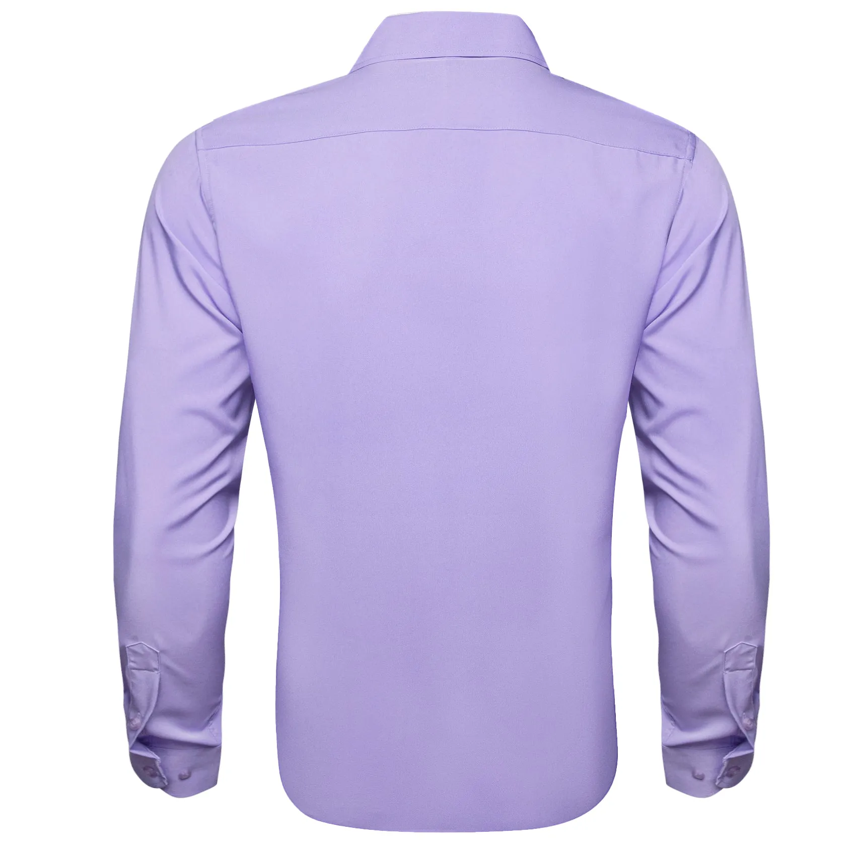 Barry. Wang Mens Silk Lavender Dress Shirt Solid Casual Button Down Long Sleeve Shirt sold by Barrywang product image thumbnail 4