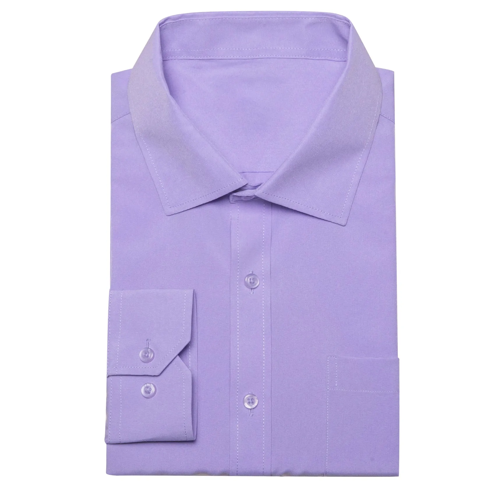 Barry. Wang Mens Silk Lavender Dress Shirt Solid Casual Button Down Long Sleeve Shirt sold by Barrywang product image thumbnail 3