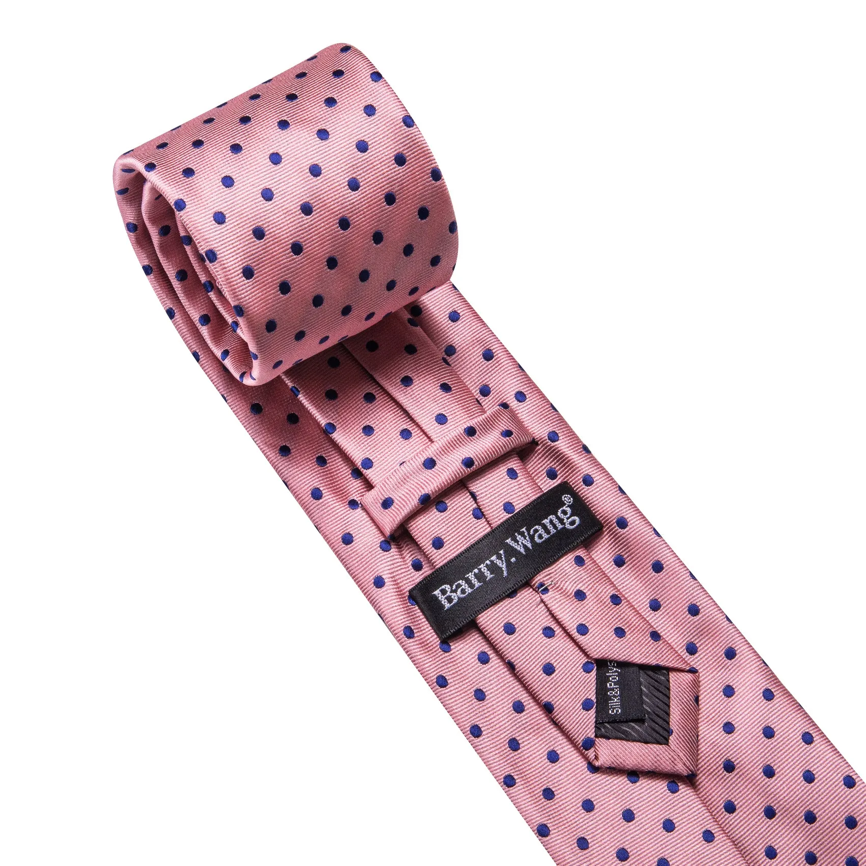Barry. Wang Pink Blue Polka Dot Tie Handkerchief Cufflinks Set for Men sold by Barrywang product image thumbnail 4