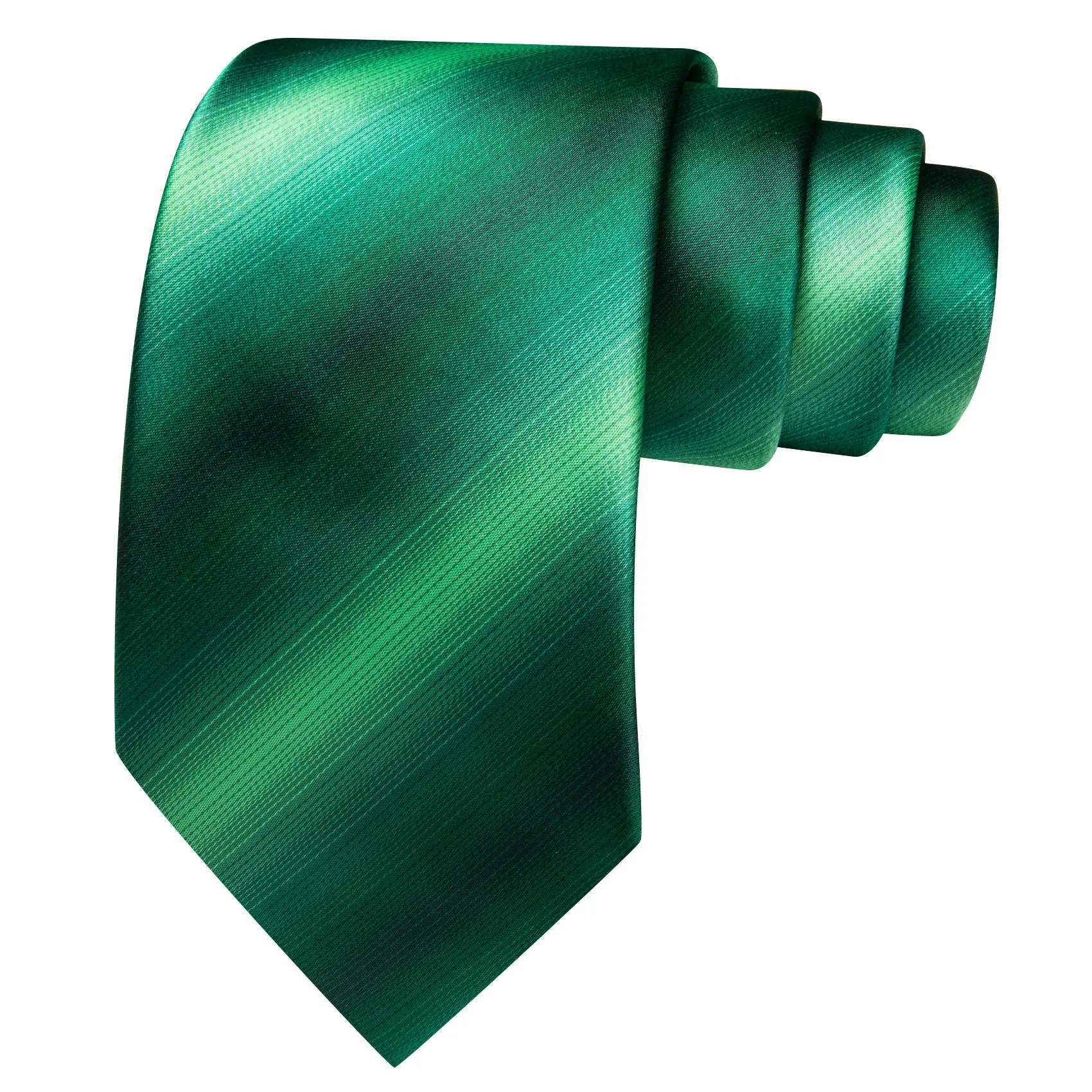 Barry. Wang Mens Emerald Green Necktie Striped Tie Formal Suit Tie Set sold by Barrywang product image thumbnail 2