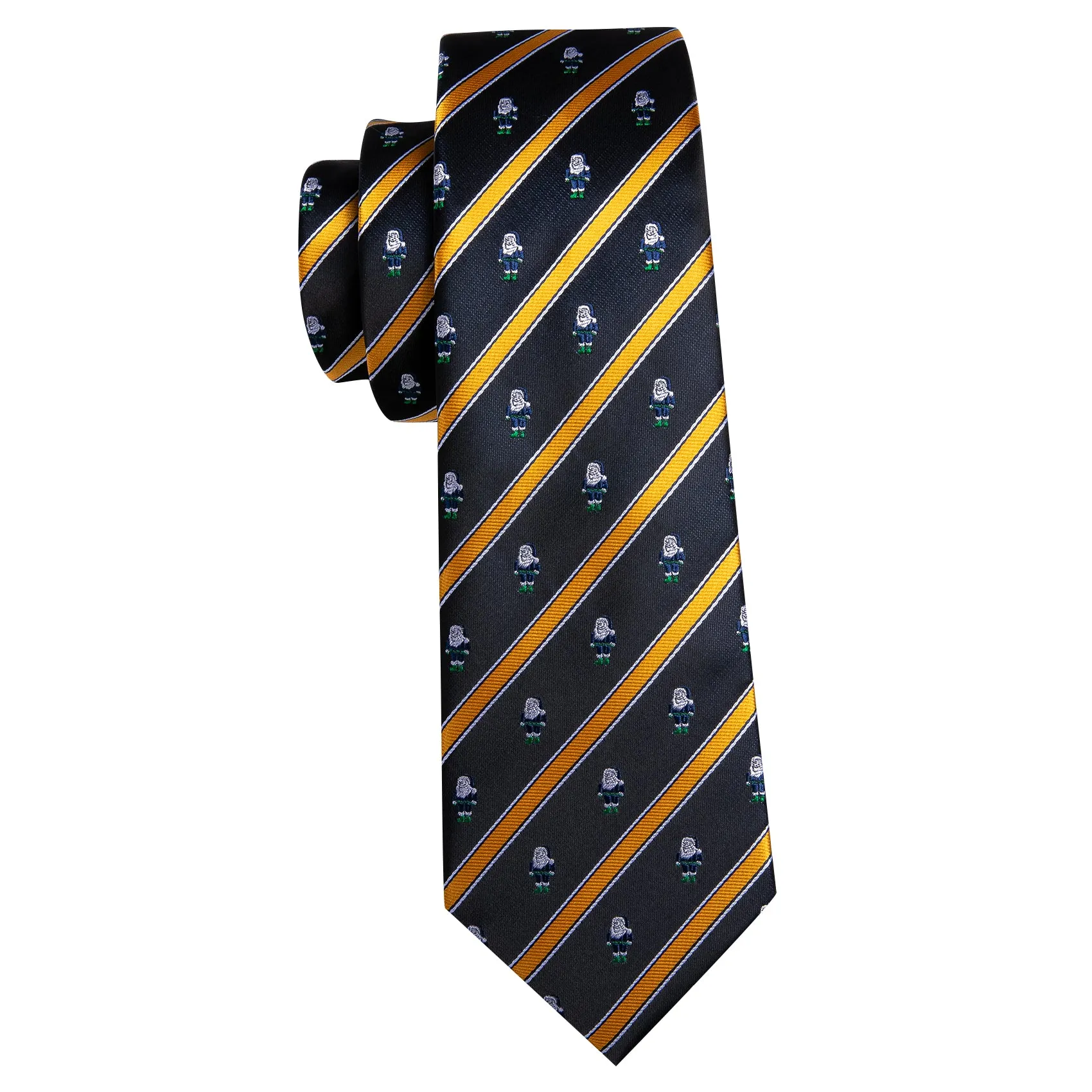 Barry. Wang Holiday Black Tie Santa Claus Formal Party Necktie Hanky Cufflinks Set sold by Barrywang product image thumbnail 4