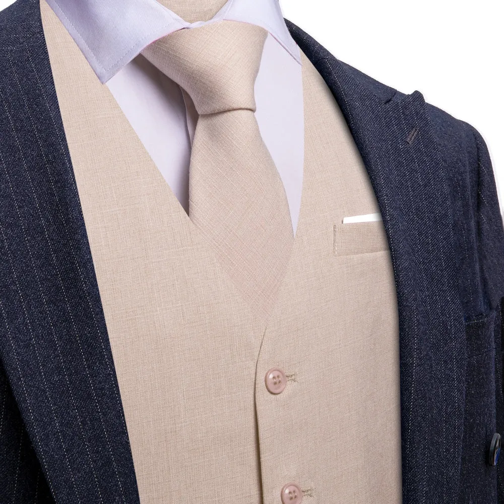 Barry. Wang Formal khaki Suit Vest Business Slim Fit Dress Waistcoat Tie Hanky Cufflinks Set sold by Barrywang