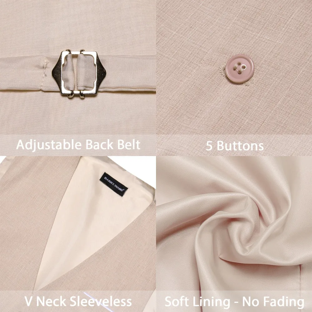 Barry. Wang Formal khaki Suit Vest Business Slim Fit Dress Waistcoat Tie Hanky Cufflinks Set sold by Barrywang product image thumbnail 3