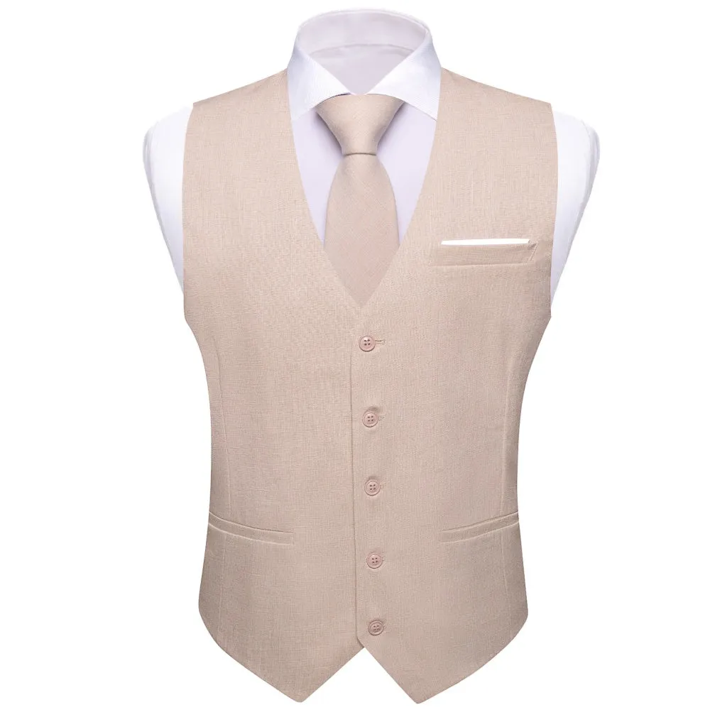 Barry. Wang Formal khaki Suit Vest Business Slim Fit Dress Waistcoat Tie Hanky Cufflinks Set sold by Barrywang product image thumbnail 2