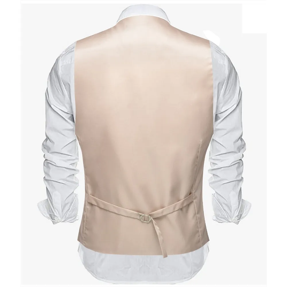 Barry. Wang Formal khaki Suit Vest Business Slim Fit Dress Waistcoat Tie Hanky Cufflinks Set sold by Barrywang product image thumbnail 5