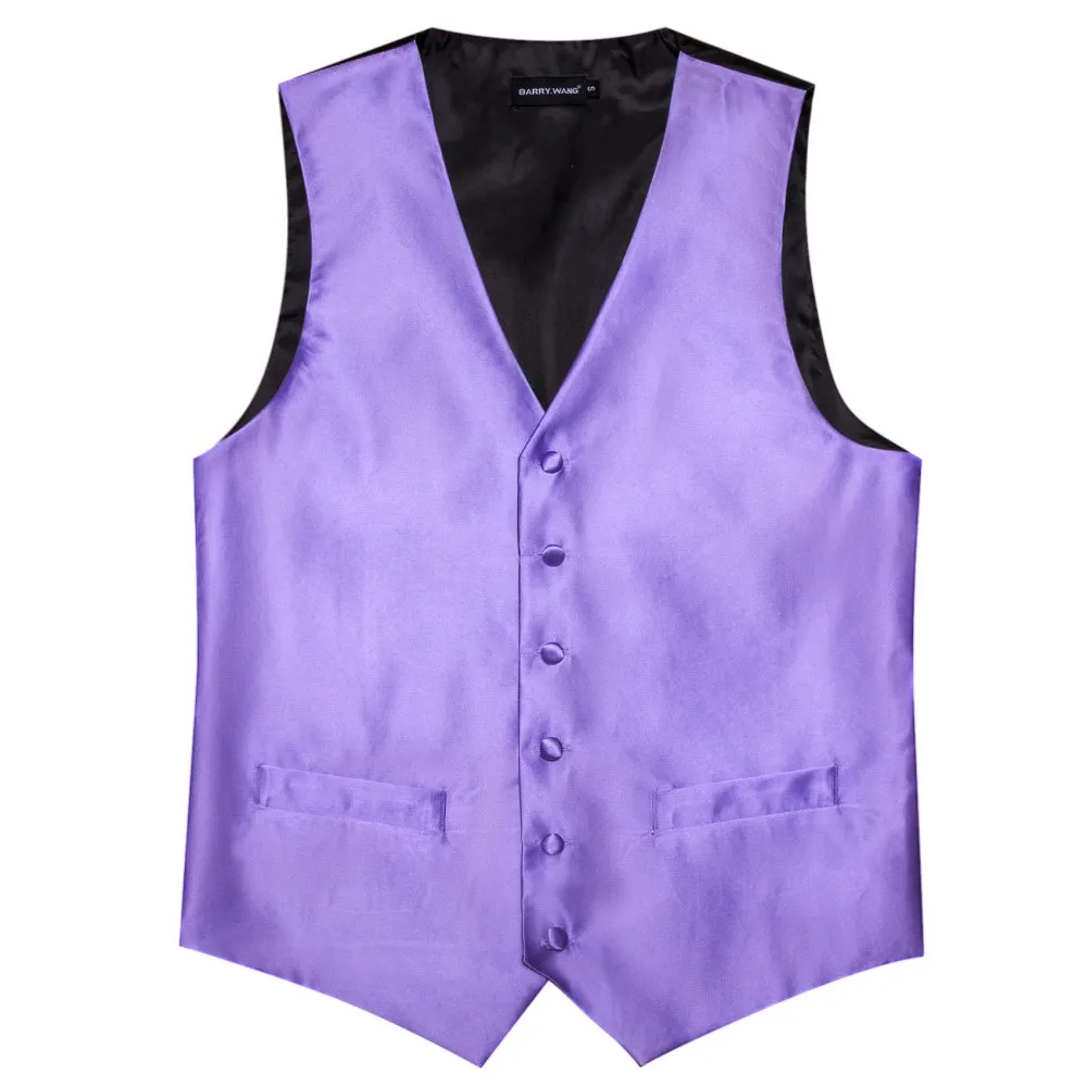 Barry.Wang Mens Lilac Suit Vest Solid Formal Tuxedo Waistcoat Tie Hanky Cufflinks Set sold by Barrywang product image thumbnail 5