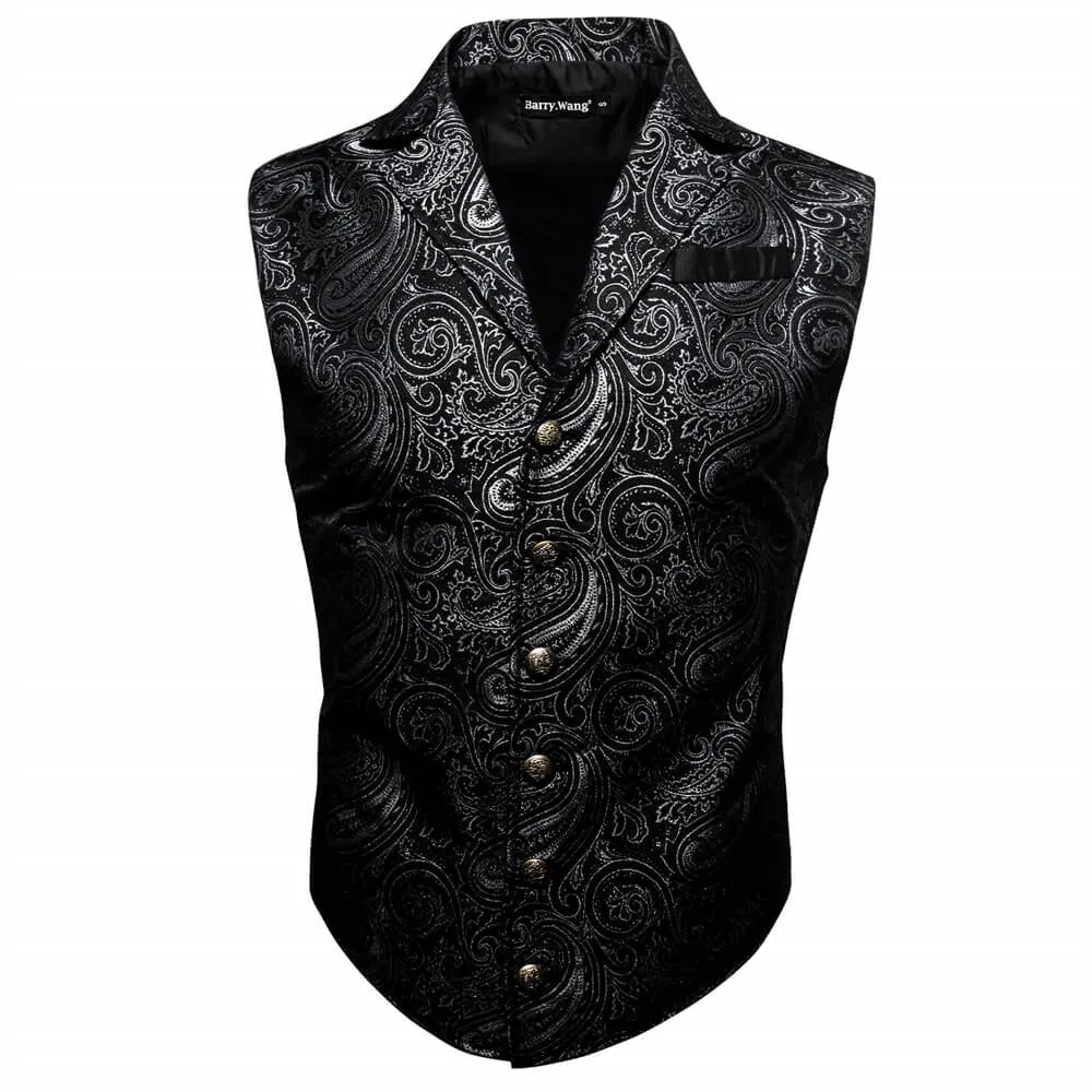 Barry. Wang Mens Victorian Suit Vest Green Paisley Jacquared Tuxedo Waistcoat sold by Barrywang