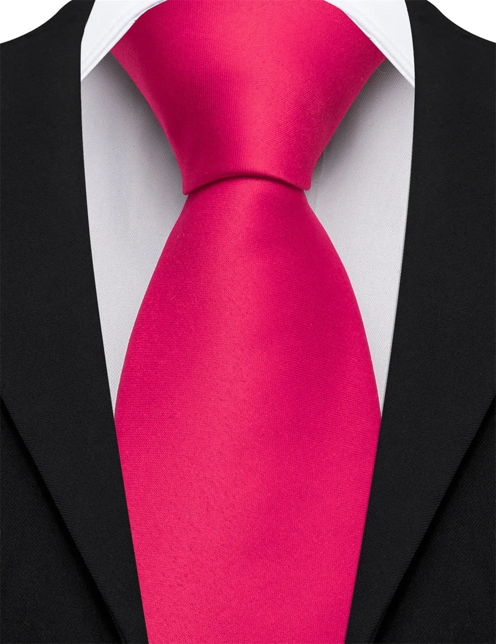 Barry. Wang Silk Fuchsia Pink Suit Vest Solid Dress Vest Necktie Bowtie Hanky Cufflinks Set sold by Barrywang product image thumbnail 5