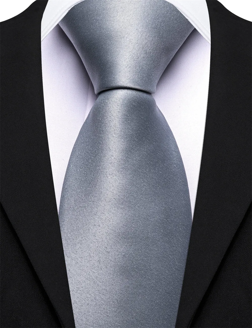 Barry. Wang Grey Suit Vest for Men Solid Formal Vest Necktie Bowtie Hanky Cufflinks Set sold by Barrywang product image thumbnail 4