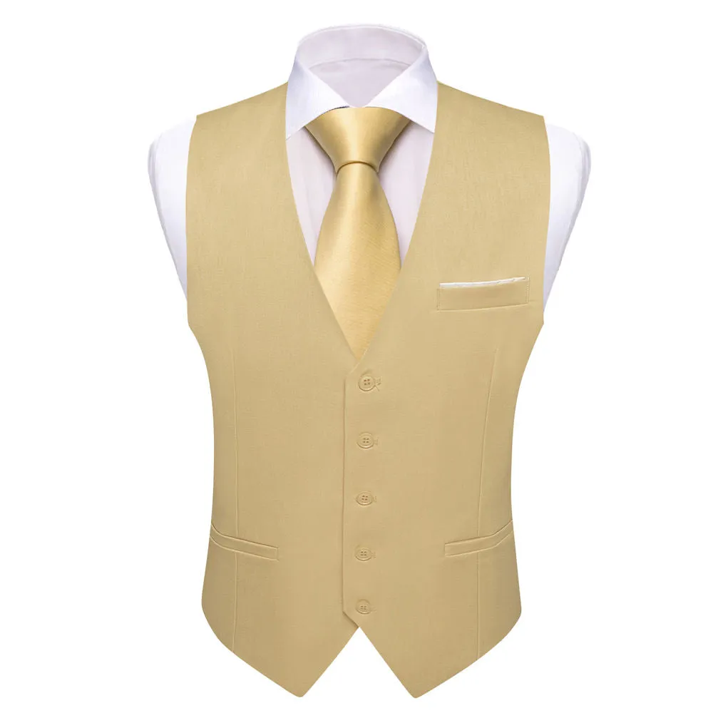 Barry. Wang Silk Beige Casual Vest Slim Fit Solid Leisure Tuxedo Waistcoat sold by Barrywang product image thumbnail 2