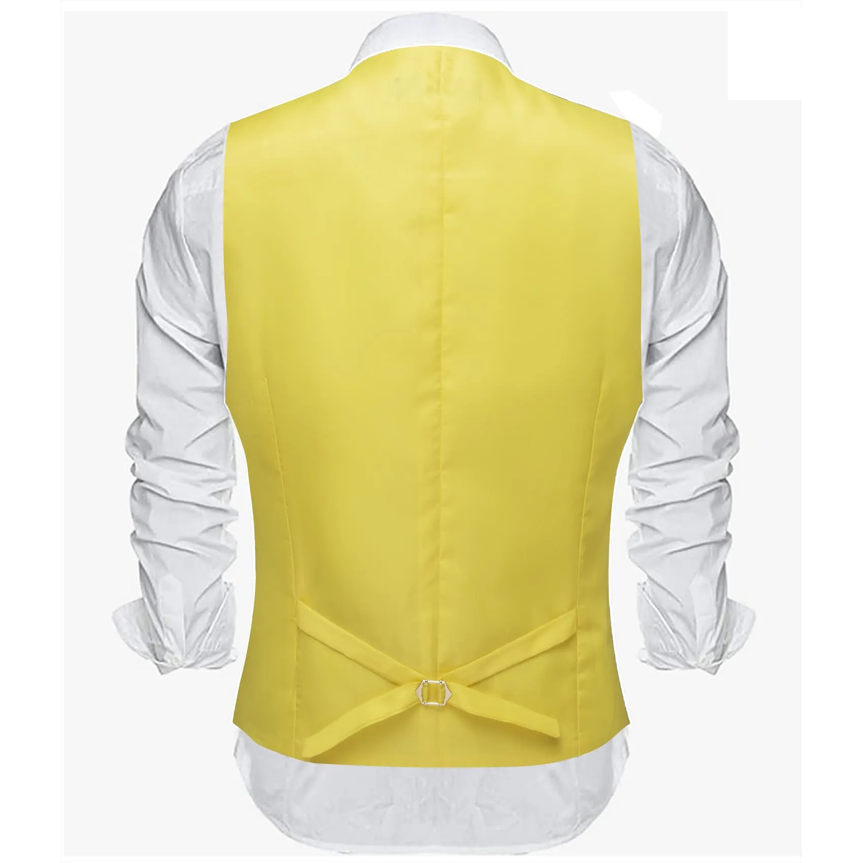 Barry. Wang Mens Yellow Casual Vest Slim Fit Solid Leisure Party Tuxedo Waistcoat sold by Barrywang product image thumbnail 5