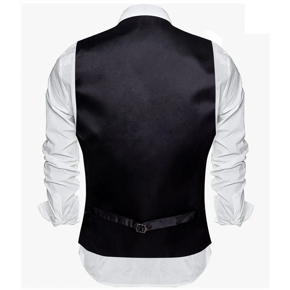 Barry. Wang Mens Black Suit Vest Solid Formal Wedding Dress Waistcoat sold by Barrywang product image thumbnail 4