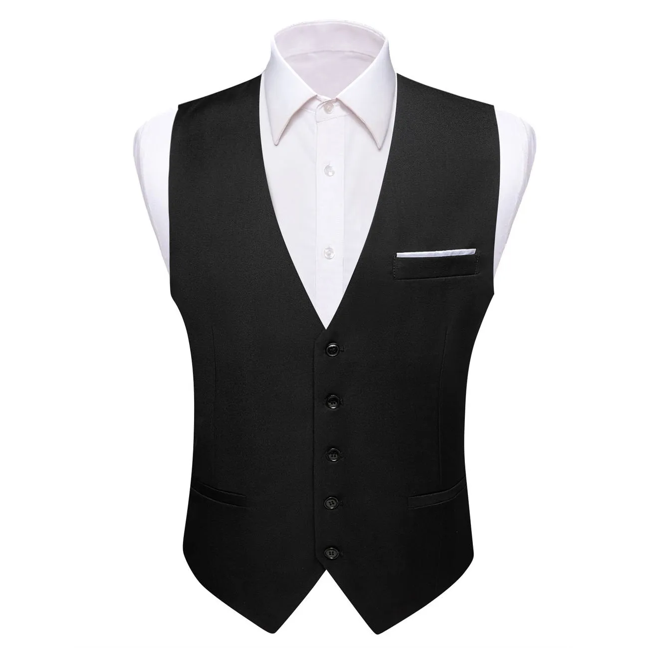 Barry. Wang Mens Black Suit Vest Solid Formal Wedding Dress Waistcoat sold by Barrywang