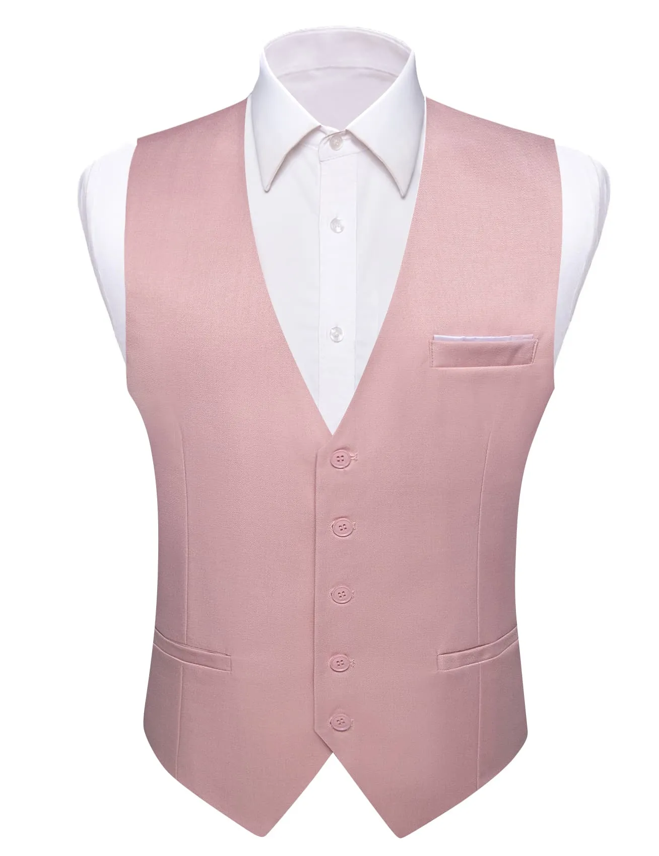 Barry. Wang Rose Gold Suit Vest for Men Solid Formal Prom Dress Waistcoat sold by Barrywang product image thumbnail 3