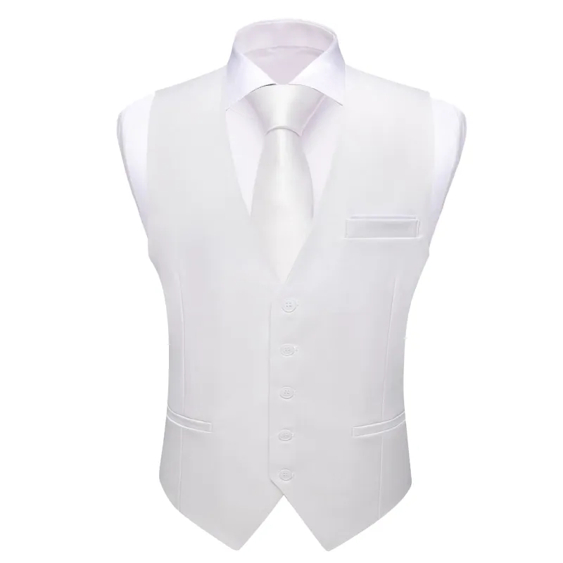 Barry. Wang Mens White Suit Vest Solid Formal Dress Waistcoat for Wedding sold by Barrywang