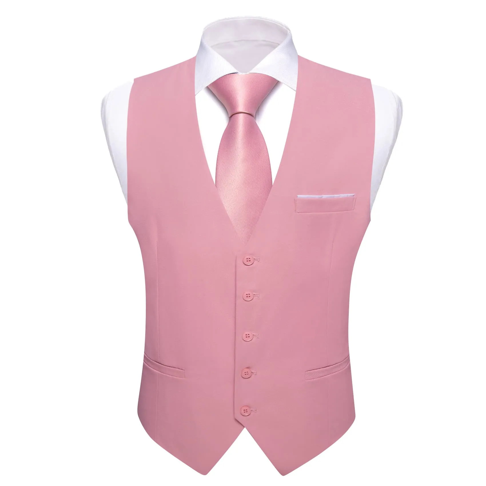 Barry. Wang Mens Pink Suit Vest Solid Formal Prom Formal Dress Waistcoat sold by Barrywang