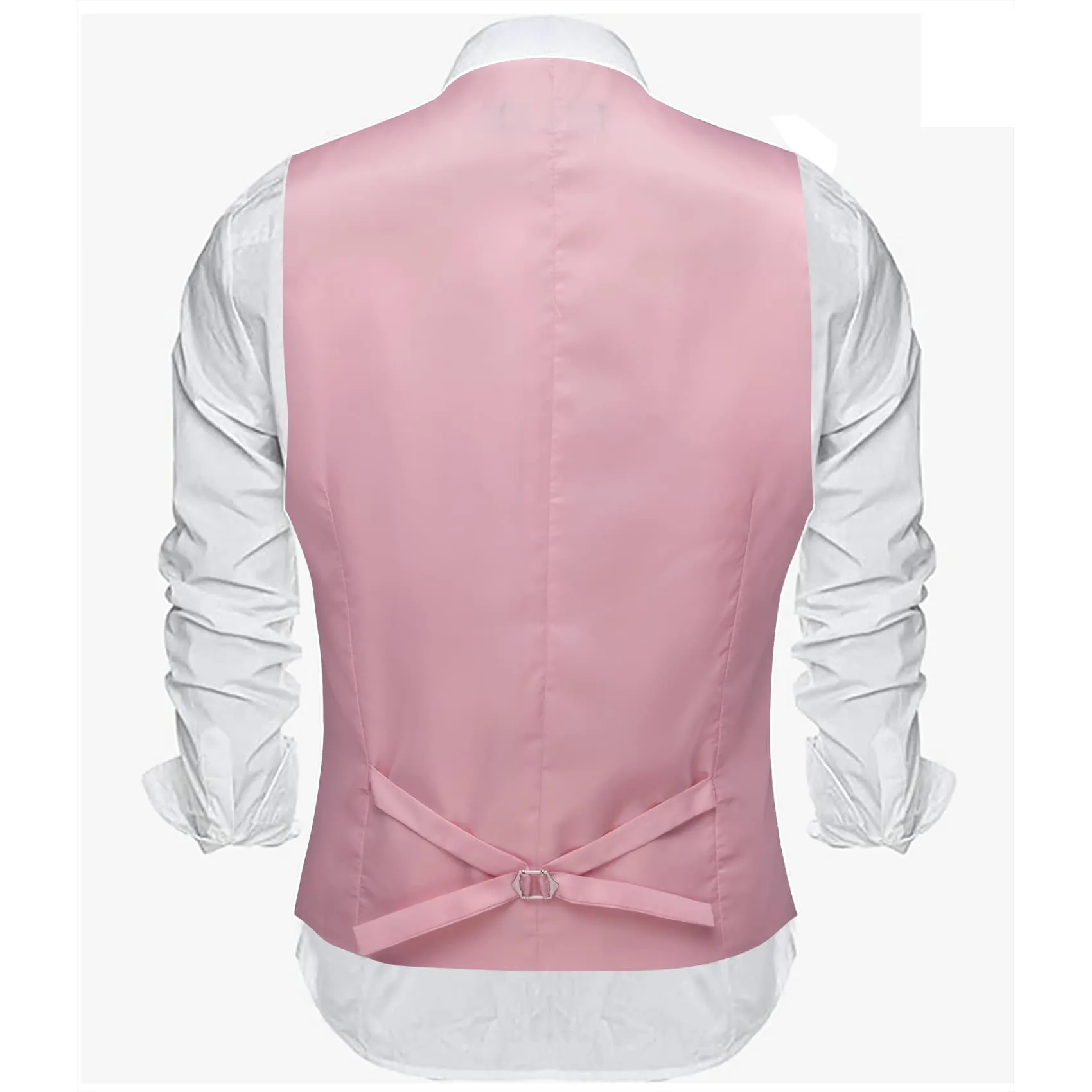 Barry. Wang Mens Pink Suit Vest Solid Formal Prom Formal Dress Waistcoat sold by Barrywang product image thumbnail 4
