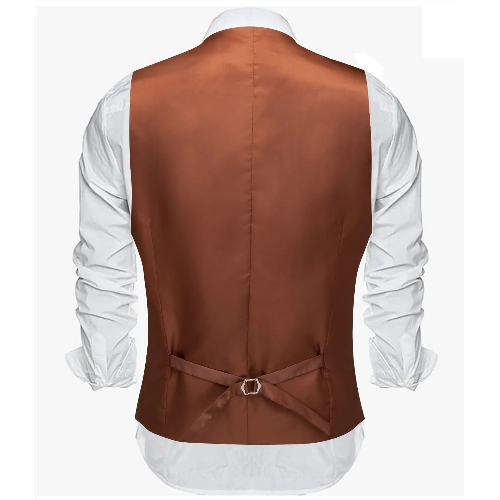 Barry.Wang Copper Dress Formal Waistcoat Slim Fit V-Neck Solid Wedding Suit Vest sold by Barrywang product image thumbnail 5