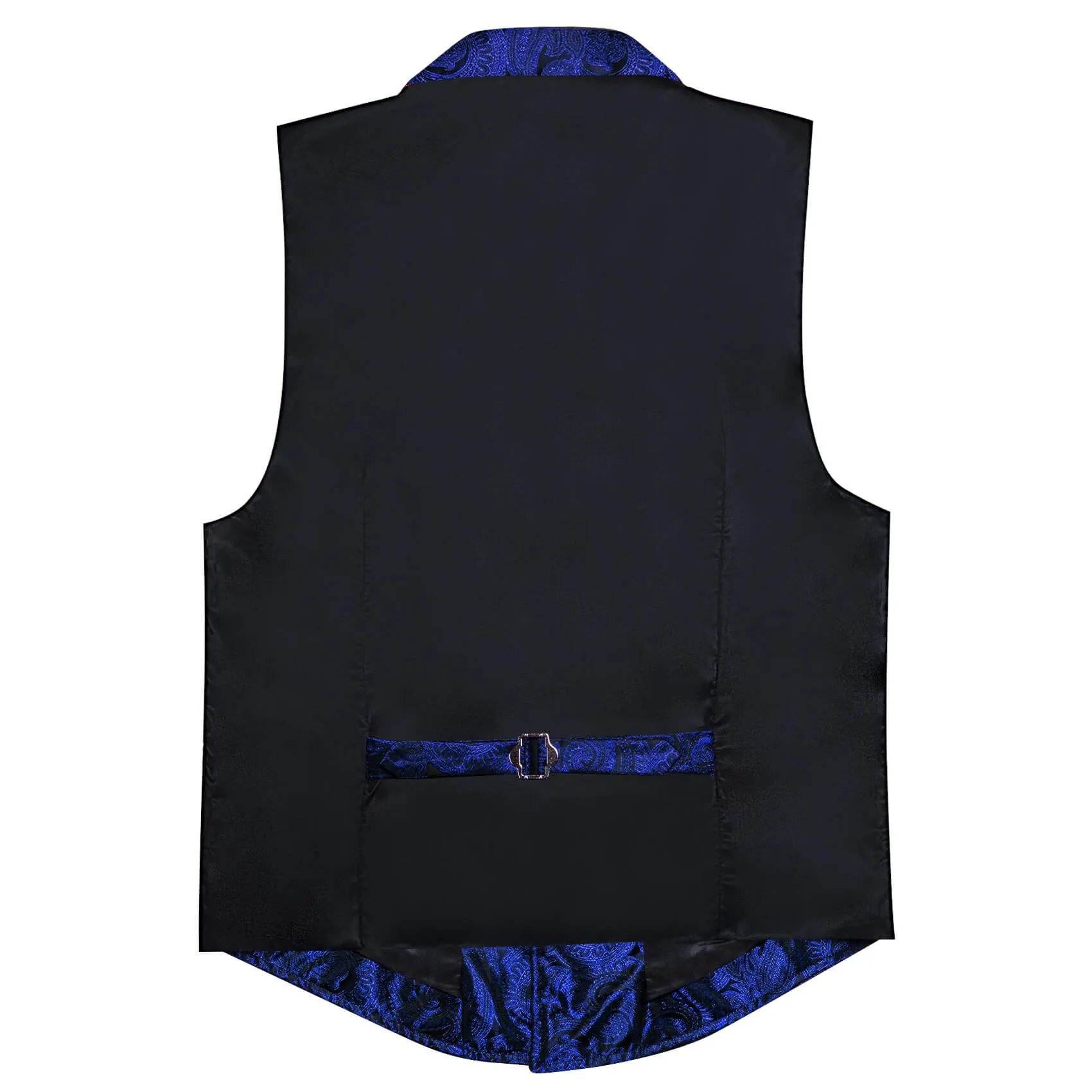 Barry. Wang Mens Victorian Suit Vest Royal Blue Paisley Jacquared Tuxedo Waistcoat sold by Barrywang product image thumbnail 4