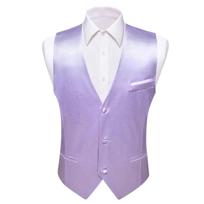 Barry. Wang Mens Suit Vest Lavender Solid Silm Fit Dress Waistcoat Tie Hanky Cufflinks Set sold by Barrywang
