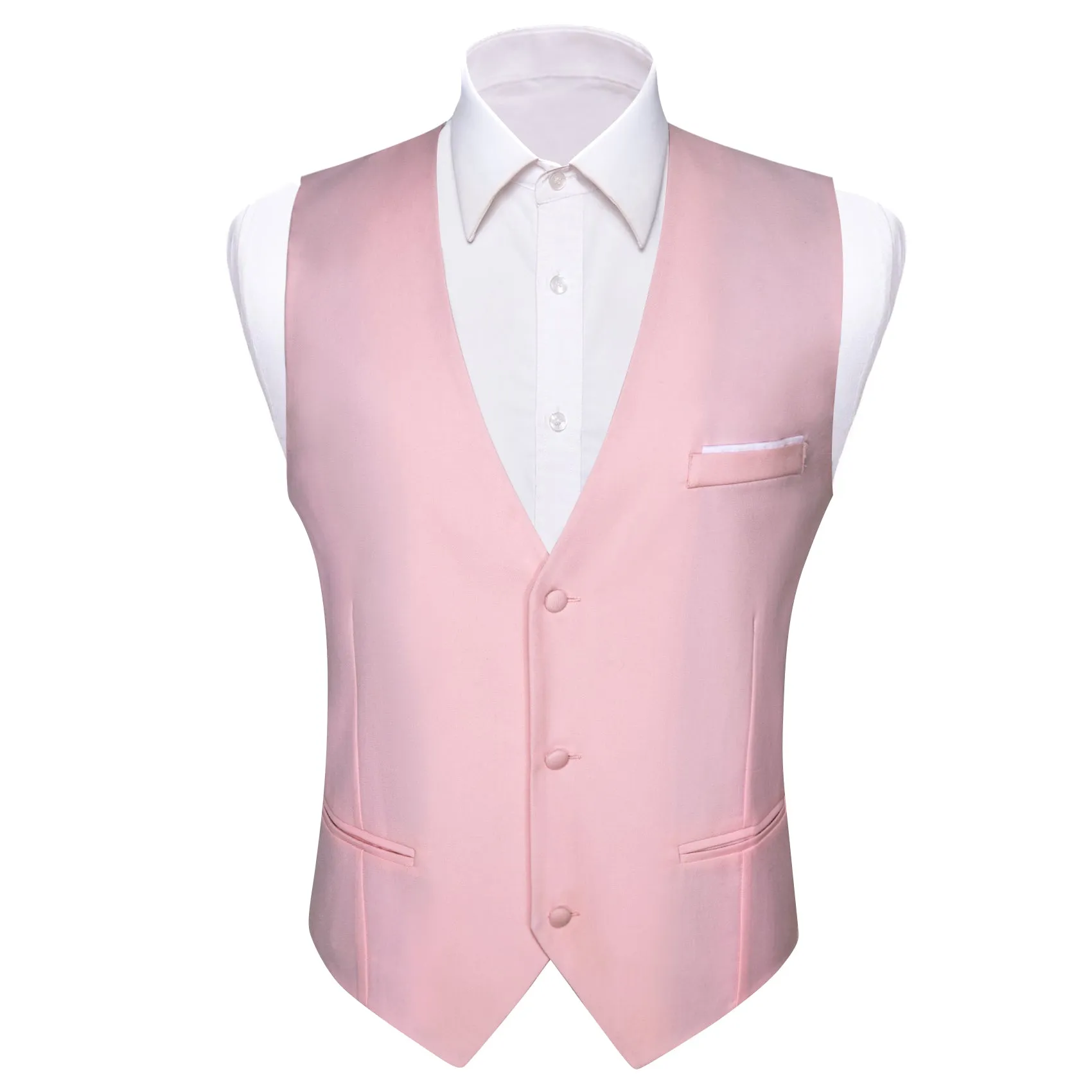 Barry. Wang Mens Pink Dress Vest Prom Slim Fit Solid Formal Suit Waistcoat sold by Barrywang