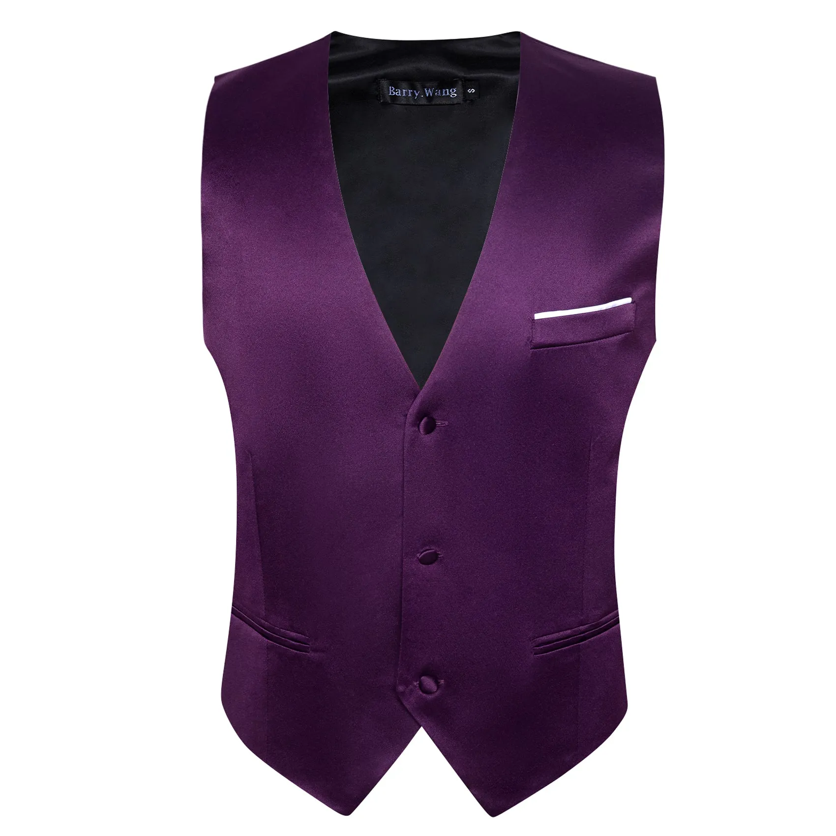 Barry. Wang Mens Grape Purple Business Vests Slim Fit Formal Groomsmen Vest sold by Barrywang product image thumbnail 4
