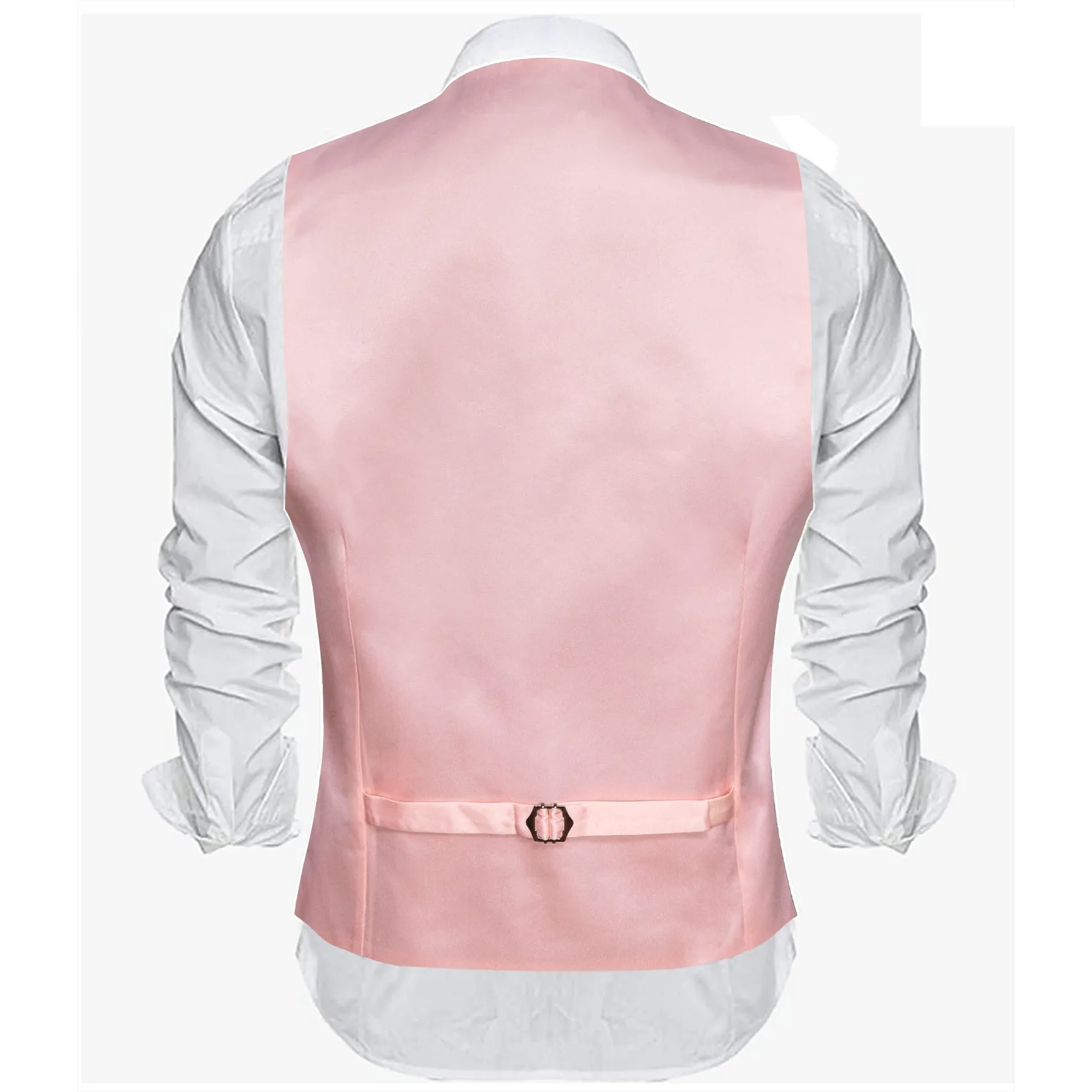 Barry. Wang Mens Dress Waistcoat Dusty Pink Solid V-neck Formal Business Vest sold by Barrywang product image thumbnail 5