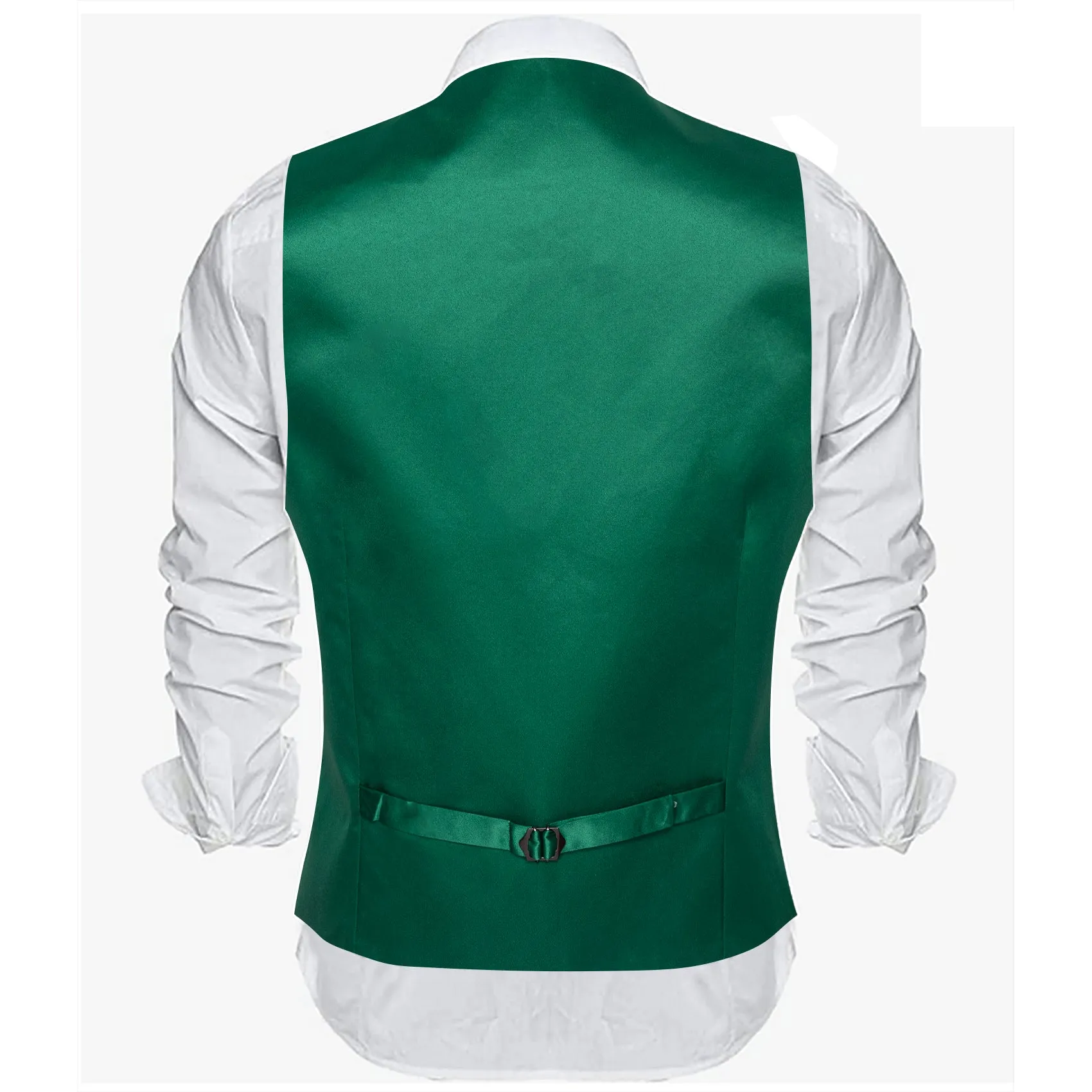 Barry. Wang Mens Emerald Green Formal Suit Vest Silk Solid Business Dress Formal Waistcoat sold by Barrywang product image thumbnail 5