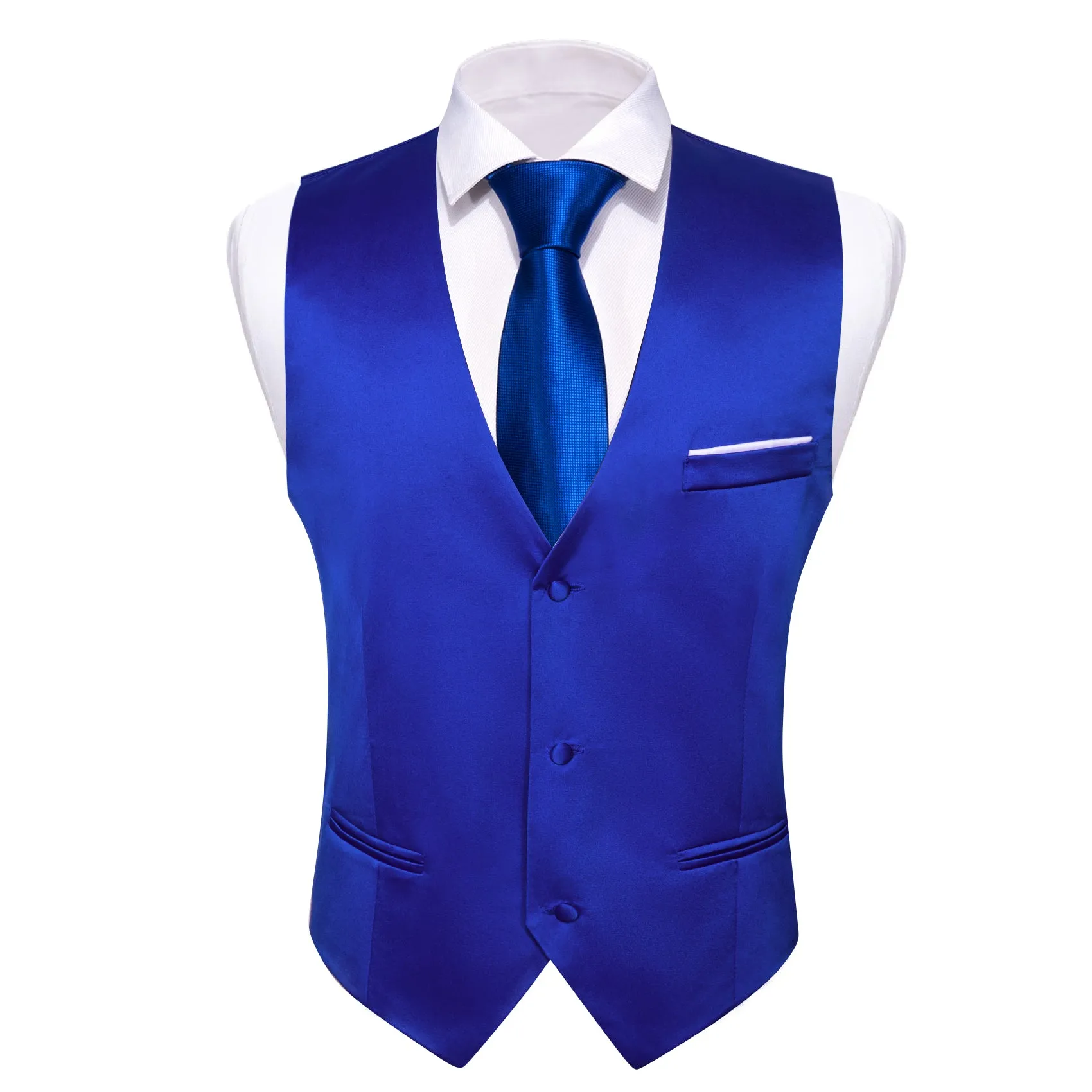 Barry. Wang Royal Blue Business Suit Vest for Wedding Slim Fit Formal Groomsmen Vest sold by Barrywang product image thumbnail 2
