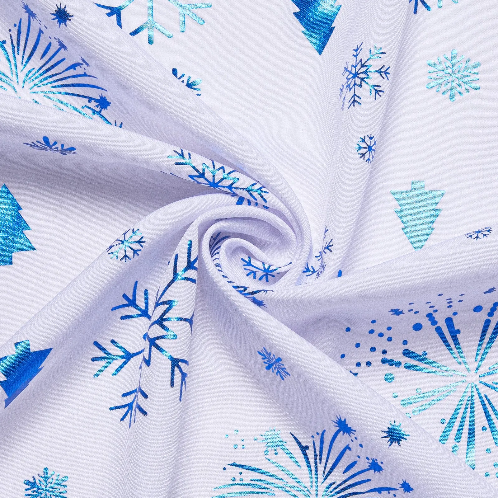 Barry. Wang Holiday White Shirt Sky Blue Snowflake Pattern Long Sleeve Shirt sold by Barrywang product image thumbnail 3