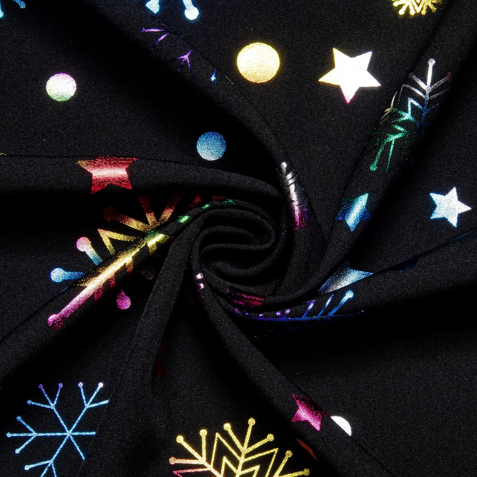 Barry.Wang Mens Black Shirt Colorful Xmas Holiday Party Button Up Dress Shirt sold by Barrywang product image thumbnail 3