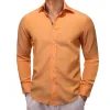 Barry Wang Orange Shirt Light Orange Button Up Solid Shirts Men's Top sold by Barrywang