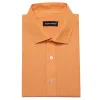 Barry Wang Orange Shirt Light Orange Button Up Solid Shirts Men's Top sold by Barrywang