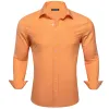 Barry Wang Orange Shirt Light Orange Button Up Solid Shirts Men's Top sold by Barrywang