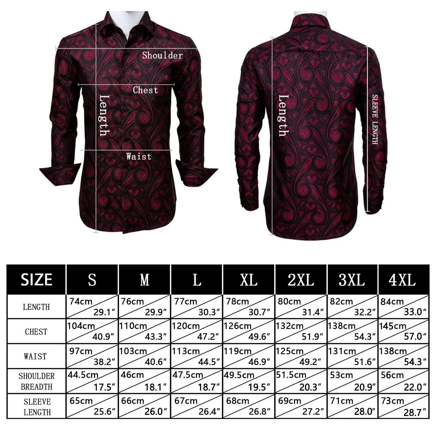 Barry. Wang Black Shirt Western Dress Paisley Wrinkle Free Button Down Shirt sold by Barrywang product image thumbnail 3