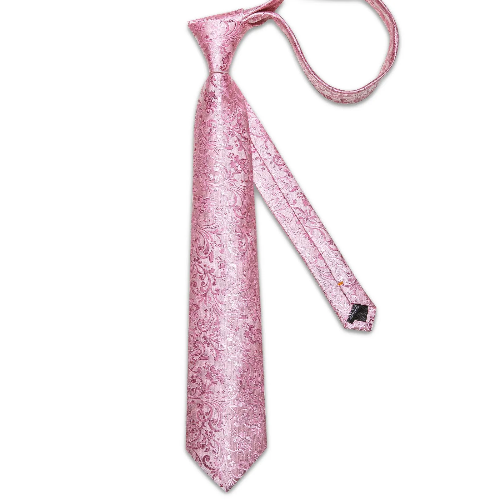 Barry. Wang Blush Pink Paisley Mens Silk Tie Pocket Square Cufflinks Set sold by Barrywang product image thumbnail 4