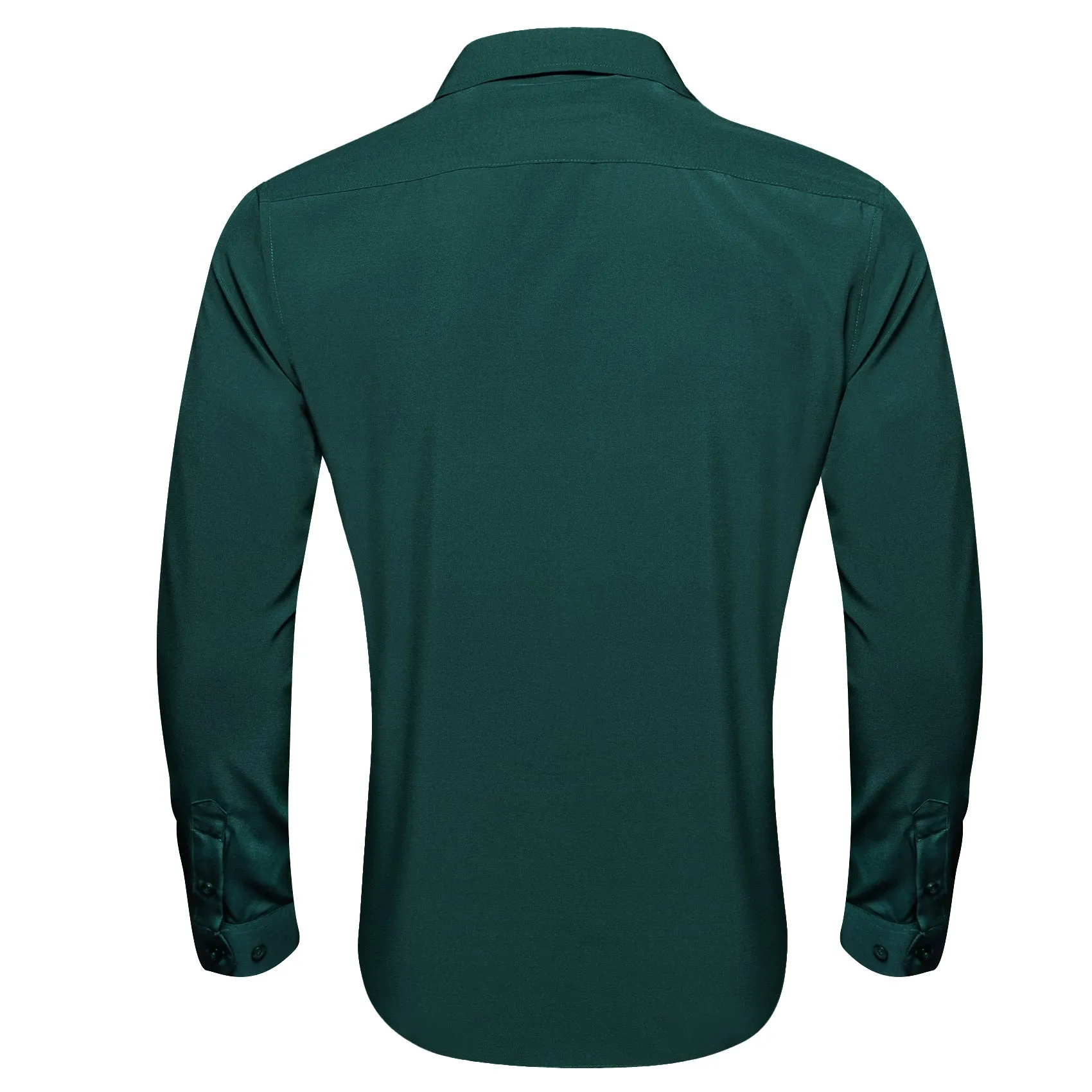 Barry. Wang Silk Button Down Shirt Hunter Green Construct Long Sleeve Shirt sold by Barrywang product image thumbnail 4