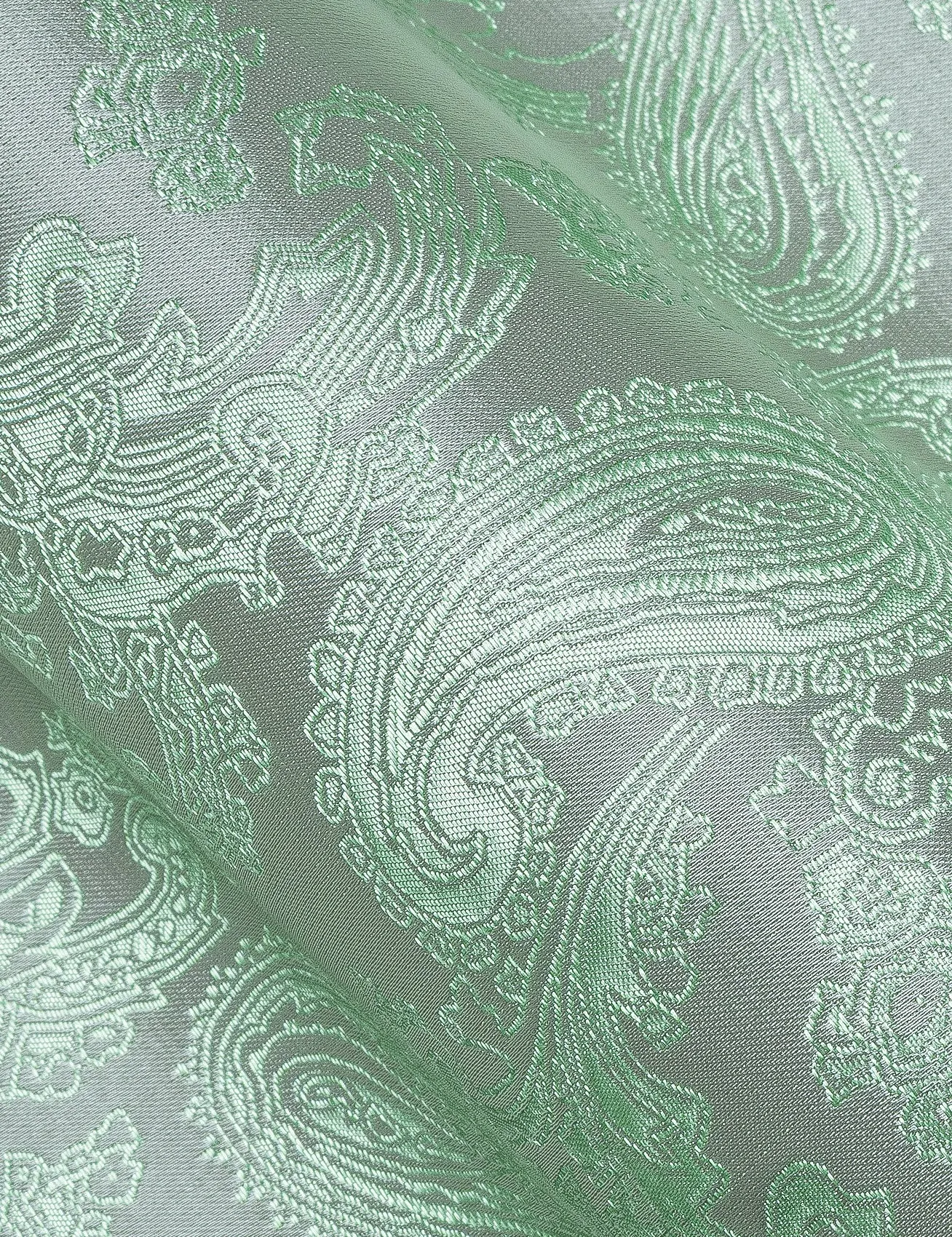 Barry. Wang Sage Green Wedding Shirt for Men Paisley Silk Jacquard Short Sleeve Prom Dress Shirt sold by Barrywang product image thumbnail 4