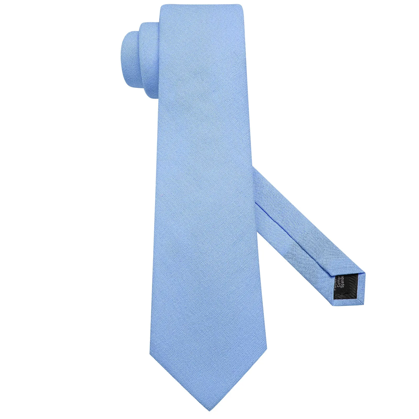 Barry. Wang Sky Blue Necktie for Summer Wedding Linen Blend Necktie Hanky Cufflinks for Formal sold by Barrywang product image thumbnail 4