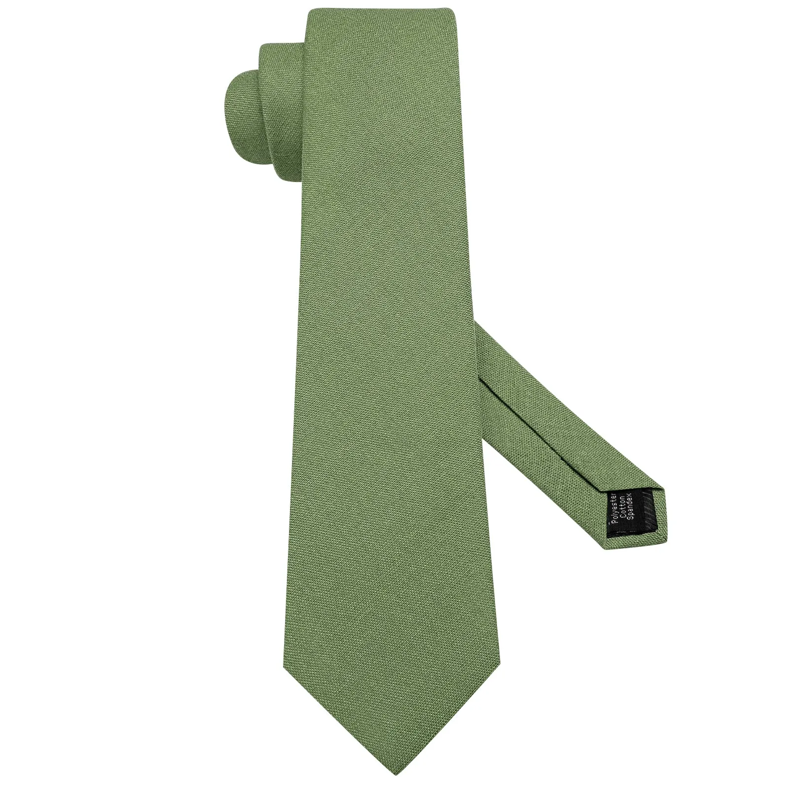 Barry. Wang Sage Green Wedding Tie Set Linen Necktie Pocket Square or Formal Groom Dress sold by Barrywang product image thumbnail 3
