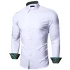 Barry Wang White Collared Shirt White Splicing Men's Business Shirt sold by Barrywang